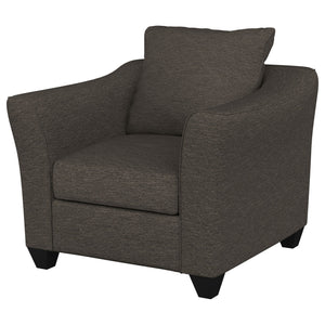 English Elm Paige Charcoal Grey Flared Arm Chair with Curved Arms & High-Density Foam Cushions for Comfort and Style B062P340752