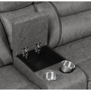 English Elm Barton Power Reclining Sectional with Gel Foam and Faux Suede for Media Rooms B062S01554