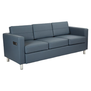 OSP Home Furnishings Atlantic Modern Sofa with Built-in Usb and Ac Charging Ports for Living Room Comfort Blue ATL53-R105