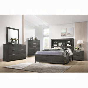English Elm Grey Oak Romantic 2-Drawer Nightstand with Smooth Kenlin Glide, Dovetail Construction & Sturdy Build B062P209011