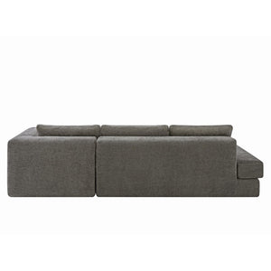 English Elm L-shaped Chenille Sectional Sofa with Deep Modular Seating and Layered Cushion Comfort Dark Grey N763S000090R
