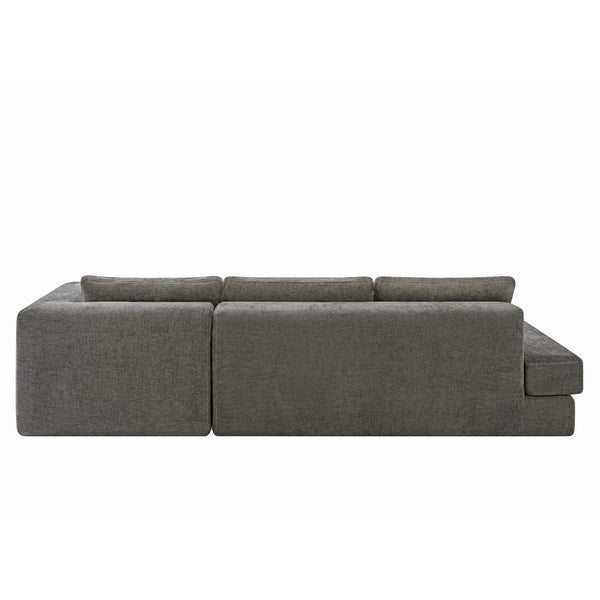English Elm L-shaped Chenille Sectional Sofa with Deep Modular Seating and Layered Cushion Comfort Dark Grey N763S000090R