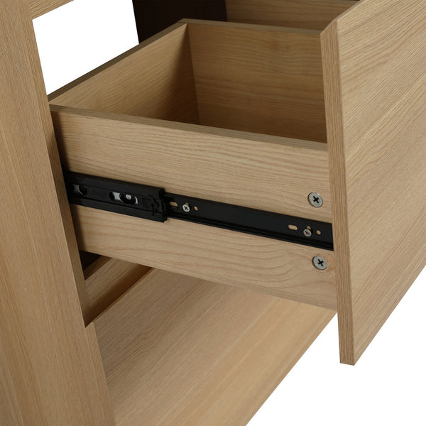 English Elm 30" Modern Bathroom Vanity without Sink – 30" Freestanding Engineered Wood Cabinet with Dual Drawers, Waterproof Finish, Easy Assembly Oak W1972P188250