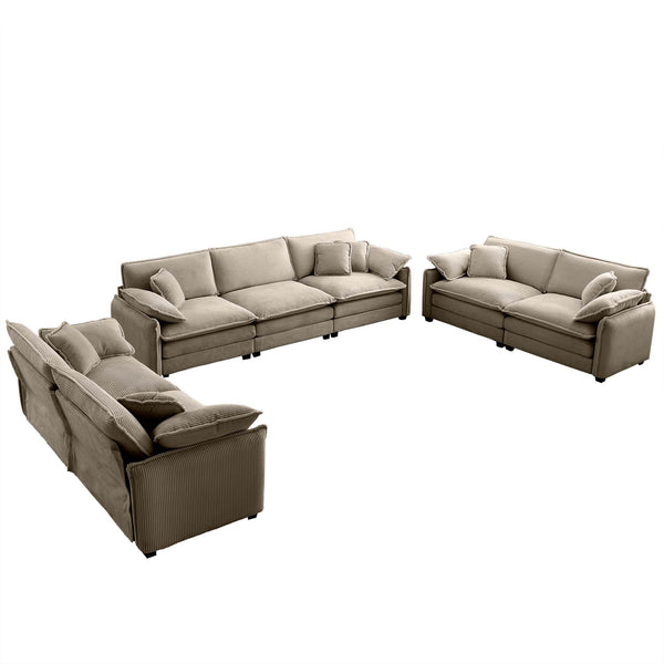 English Elm Modern 3-Piece Sofa Set In Tan Corduroy - Stylish & Comfortable Seating For Any Living Space! W714S00714