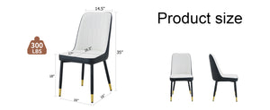 English Elm Modern Two-Tone Pu Dining Chairs Set - Elegant White & Black Upholstery With Gold Accents W1151P217983