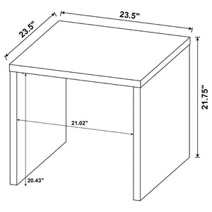 English Elm Canyon Matte Black Square End Table Scratch Resistant Surface for Modern Living Spaces B062P448032