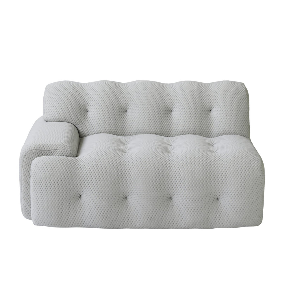 English Elm Bubble Modern Armless Sectional Sofa - 3D-Knitted Loveseat With Plush Comfort & Stylish Design B341S00010