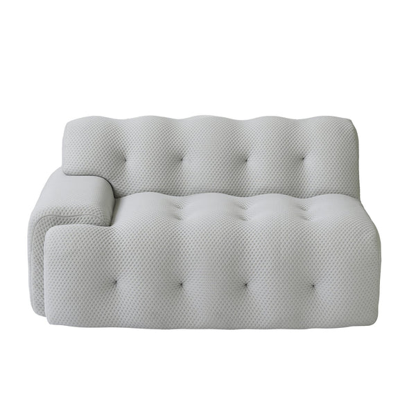 English Elm Bubble Modern Armless Sectional Sofa - 3D-Knitted Loveseat With Plush Comfort & Stylish Design B341S00010