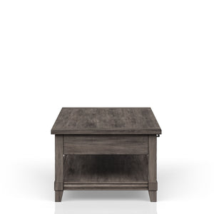 English Elm Lift Top Rustic Gray Cocktail Table with Casters, Solid Wood & MDF, Lift Storage Shelf, Sturdy Moving Table - Durable Design B2699P208928