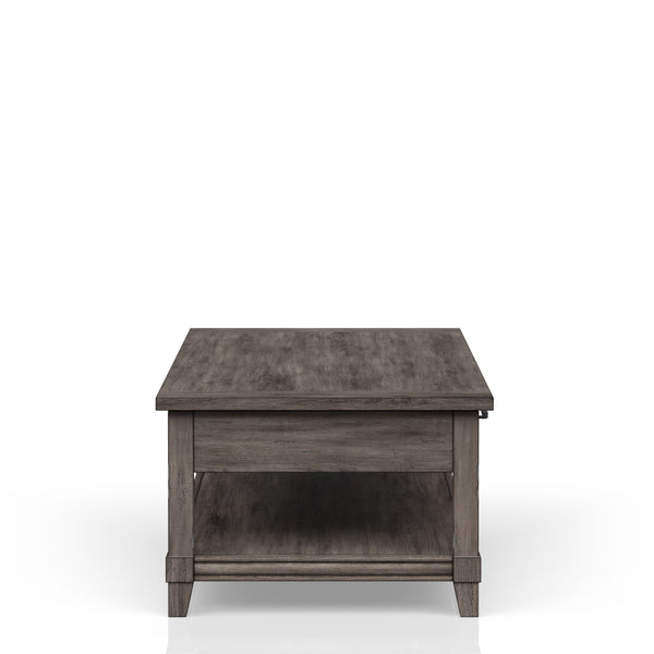 English Elm Lift Top Rustic Gray Cocktail Table with Casters, Solid Wood & MDF, Lift Storage Shelf, Sturdy Moving Table - Durable Design B2699P208928