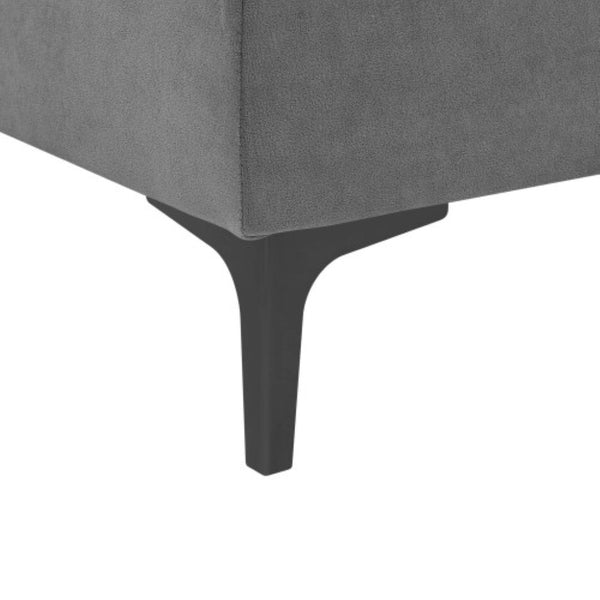 English Elm Armless Loveseat with Slim Black Metal Legs Compact Upholstered Sofa for Small Spaces B2748P415856