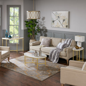 JLA Home Madison Park Signature - Coffee Madison Park Signature Bordeaux Marble Top Coffee Table with Gold Legs — Glam Transitional Centerpiece MPS120-0123