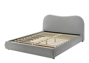 English Elm Light Twin Daybed with Molded Panels and Turned Finials, Solid Wood Transitional Design, Mattress Ready Light Gray 40 L x 21 W x 15 H B2741S00719