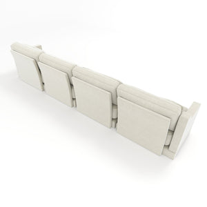 English Elm Four-Seater Chenille Sofa - Ergonomic Design, Solid Wood Frame, Lumbar Pillows, Stylish Beige Comfort W714S01200