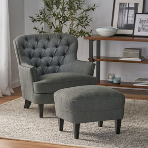 Christopher Knight Home® - Noble House - Tafton Fabric Club Chair and Ottoman