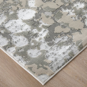 Feizy Rugs Micah Modern Abstract Area Rug - Soft Polypropylene Blend, Stain Resistant, Perfect For High Traffic Areas Silver,Gray,White Polyester,Polypropylene 6943336fslvgryi71