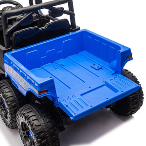 English Elm 24v 400w Six Wheel Kids Electric Dump Truck 4wd Remote Control Ride on Toy Blue W1578P353179