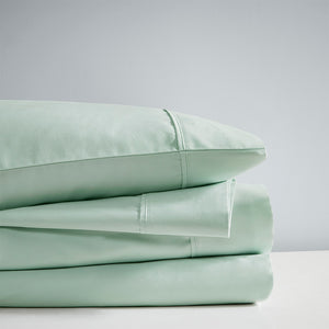 JLA Home Beautyrest - HeiQ Smart Temperature Cotton Blend Sheet Set — Moisture-Wicking, Breathable 4-Piece with Peached Ultra-Soft Finish and OEKO-TEX Safety Seafoam BR20-1871