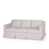 Christopher Knight Home® - Noble House - Arrastra Contemporary Fabric 3 Seater Sofa with Skirt