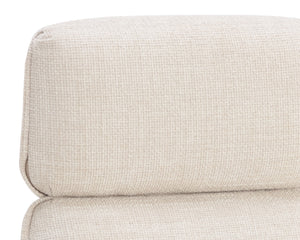 Sunpan Kalev Office Chair - Elegant Chacha Cream Upholstery with Gold Accents & Stainless Steel Base