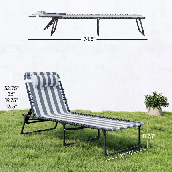 English Elm Outdoor Folding Chaise Lounges Set of Two with Bungee Mesh and Steel Frame T3971P459793