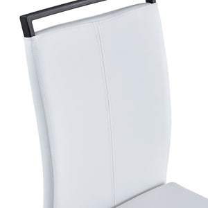 English Elm Table And Chair Set - Modern Grey Marble Mdf Dining Table With Metal Frame & 4 White Pu Chairs W1151S02685-GIGA