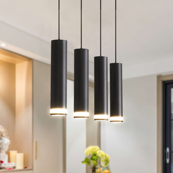 English Elm Angelina 6-Light Matte Black Pendant - Modern Kitchen Island Fixture For Stylish Task Lighting T3177P283998