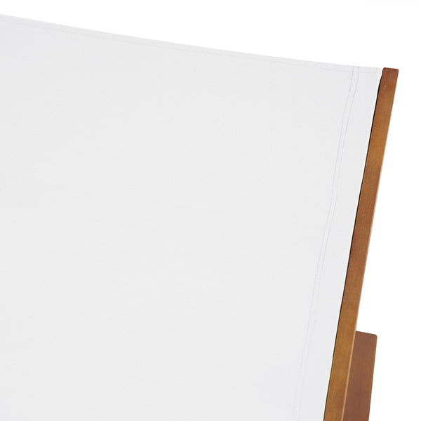 English Elm Christopher Knight Home® - OUTDOOR Chaise Lounge with Acacia Wood Frame and Breathable Mesh Seating for Durable Outdoor Comfort White+Natural 63.5 L x 31.25 W x 6 H N776P286344B