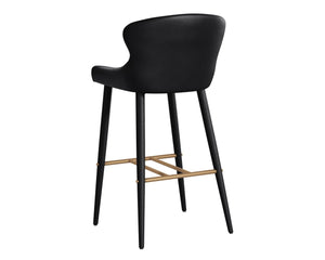 Sunpan EVORA Barstool in Bravo Black - Sleek, Modern Design with Comfortable Ergonomics for Home & Commercial Use 112403