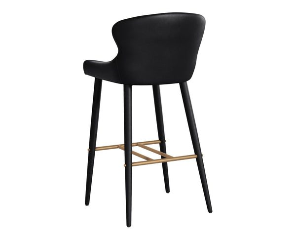Sunpan EVORA Barstool in Bravo Black - Sleek, Modern Design with Comfortable Ergonomics for Home & Commercial Use 112403