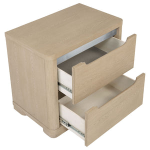 English Elm Mirador Elm Veneer 2-drawer Nightstand with Felt-lined Storage and Cord Management B062P447744