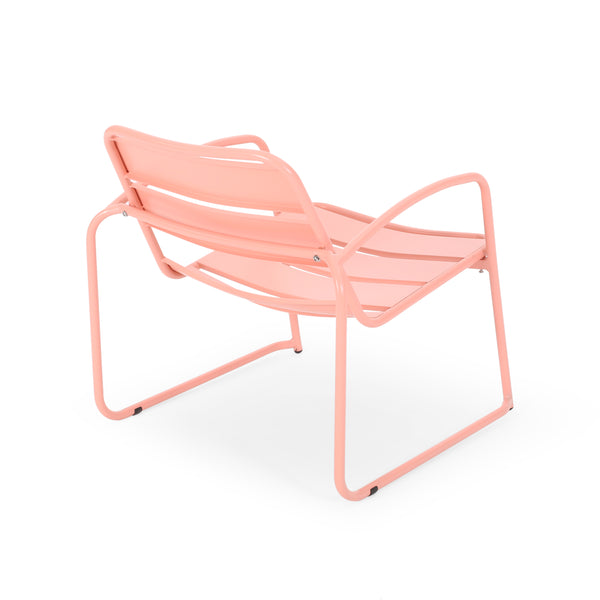 English Elm Christopher Knight Home® - CONRAD Chair with Sleek Iron Frame, Comfortable Curved Seat, Durable Outdoor/Indoor Accent Seating Coral 65197.00CRL