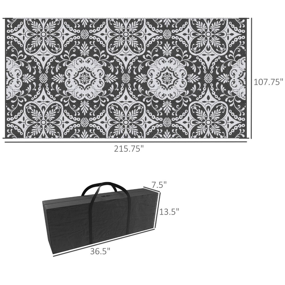 English Elm Portable Reversible Polypropylene Outdoor Rug Waterproof Floral Mat for Patio Camping T3971P420812