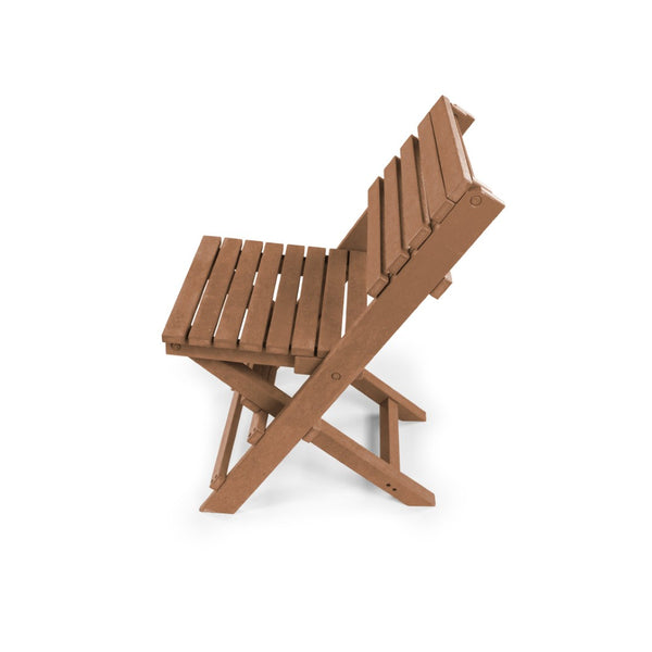 English Elm Coastal Bay Recycled Hdpe Folding Bistro Chair for Patio and Balcony Use Teak B2745P409659