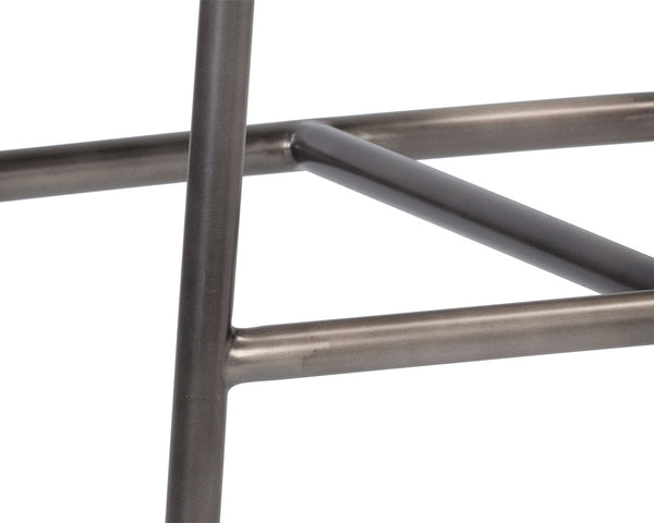 Sunpan Dalary Counter Stool - Stylish Bravo Metal Faux Leather & Polo Club Stone Fabric for Any Space