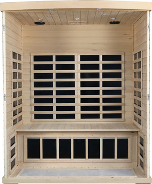 English Elm Low Emf Three-Person Far Infrared Sauna Room With Bluetooth, Mood Lighting & Safety Features W1149P369617