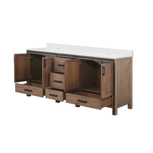 English Elm Rustic Barnwood Double Bath Vanity 80" W X 22" D, Cultured Marble Top, Soft-Close Storage & Style B2731P260746-GIGA