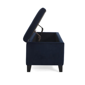 English Elm Indoor Tufted Upholstered Storage Bench with Lift Top Hidden Compartment for Entryway Dark Blue N779P396200D