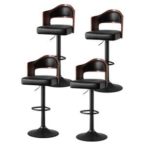 English Elm Swivel Bar Stools Set Of 2 - Adjustable Height, Comfortable Pu Leather & Bentwood Design For Dining T3950P394218-GIGA