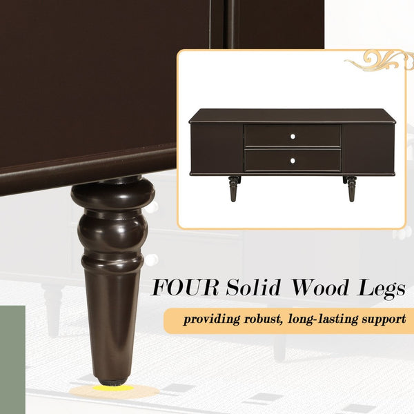 English Elm U-Can Modern Rectangle Coffee Table With Ample Storage, Metal Handles & Stylish Design For Living Rooms N724P286418D-GIGA