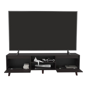 English Elm Polaris Walnut TV Stand with Open Shelves and Large Compartments, Engineered Wood, Compact Design B070P374513