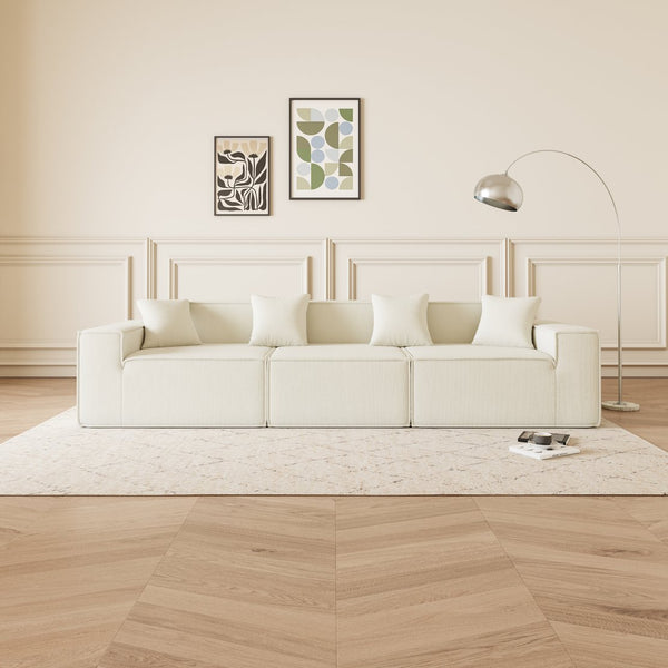 English Elm Modular L-Shaped Sectional Sofa - Reversible Chaise, Soft Corduroy Fabric, Space-Saving Comfort W1765S00107