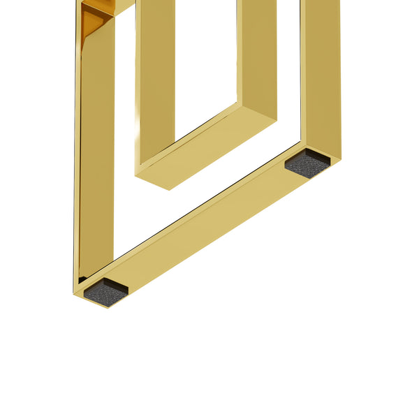 English Elm Console Minimalist Stainless Steel Glass Console Table with Reinforced Top, Sleek Space-Saving Design Golden,Transparent W1727P195276