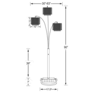 English Elm Bali Chrome Arc Crystal Floor Lamp with Hanging Drops, 90" Sleek Metallic Finish, Luxe Ambient Lighting B062P328713