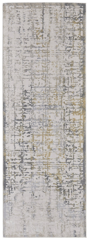Feizy Rugs Waldor Modern High-low Pile Abstract Rug - Elegant Gold And Gray Tones For Chic Home Decor Ivory,Gray Polypropylene,Polyester 7353683fbge000i71
