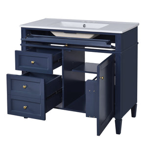 English Elm 36'' Modern Bathroom Vanity With Medicine Cabinet, Soft-Close Doors & Ample Storage For Essentials SW000134AAC-1