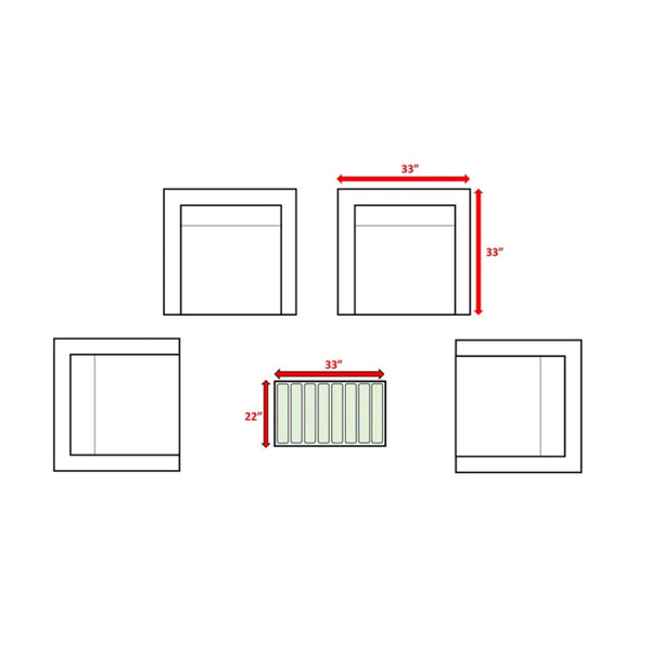 English Elm LSI 5-Piece All-Weather Wicker Sectional Seating Set with Thick Gray Cushions, Rust-Resistant Frame B120S00074
