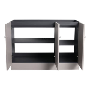 English Elm 48" Modern Freestanding Bathroom Vanity with Integrated Basin, Adjustable Shelf & 3 Metal Handles khaki W999P241062