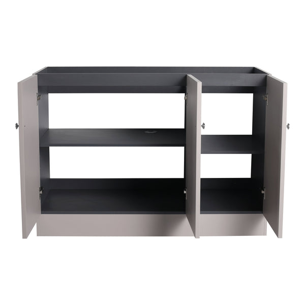 English Elm 48" Modern Freestanding Bathroom Vanity with Integrated Basin, Adjustable Shelf & 3 Metal Handles khaki W999P241062