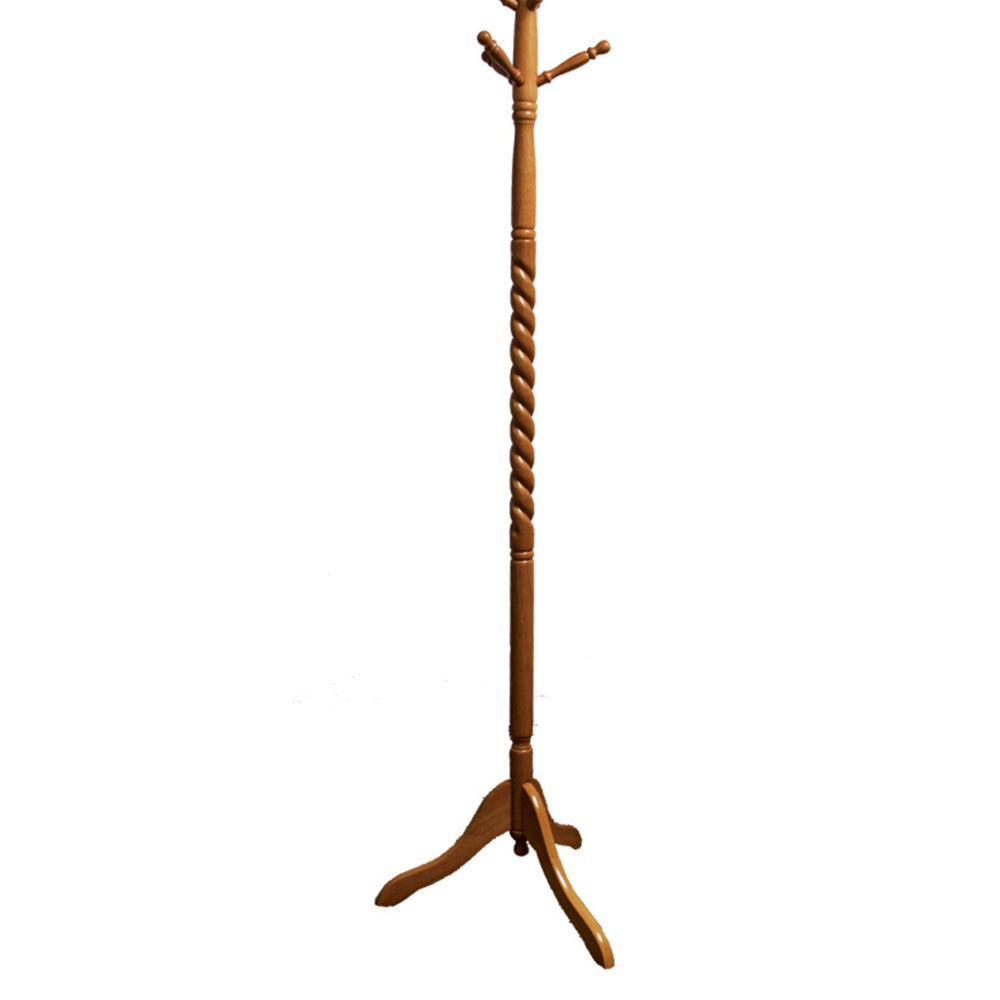 English Elm 71.5" Twisted Wooden Standing Coat Rack Natural Brown Finish – Tree-Style 71.5in Hat & Coat Organizer B072115910
